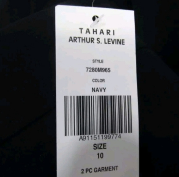 Tahari ASL 2 Piece Pant/Jacket Suit Size 10 Navy - Picture 6 of 6